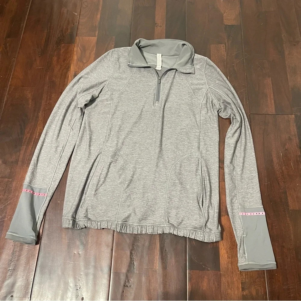 Lululemon Pace Pusher 1/2 Zip Pullover Women Size 10 Heather Gray Long Sleeve